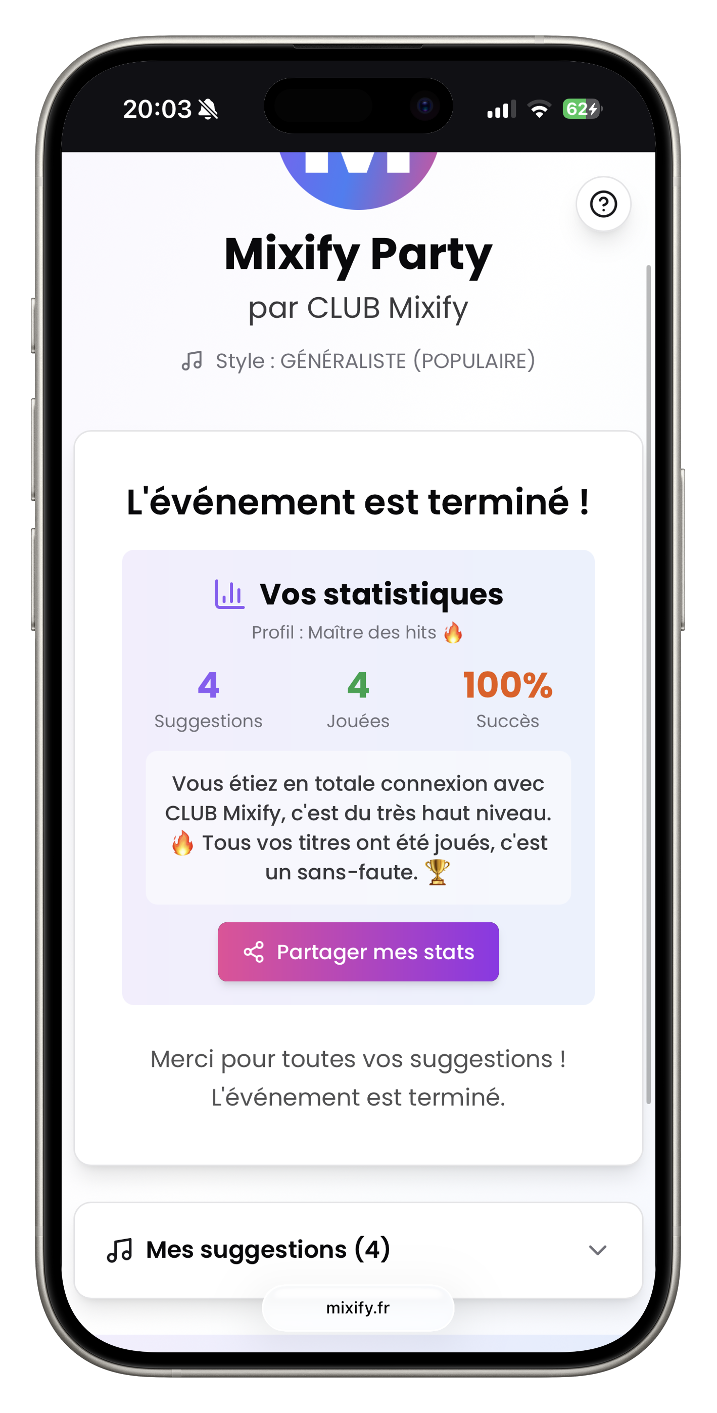 Mixify – Révolutionnez vos événements musicaux | Plateforme DJ interactive